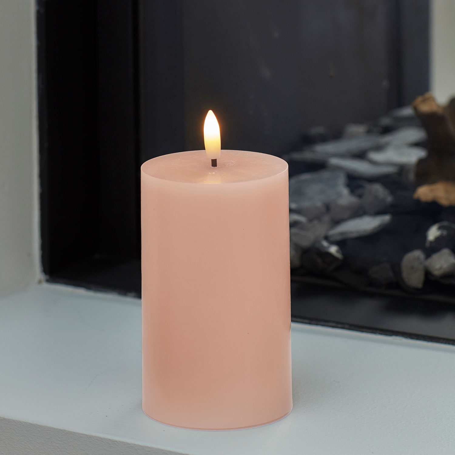 Sille Bloklys Ø7,5 x 12,5 cm, Dusty Peach