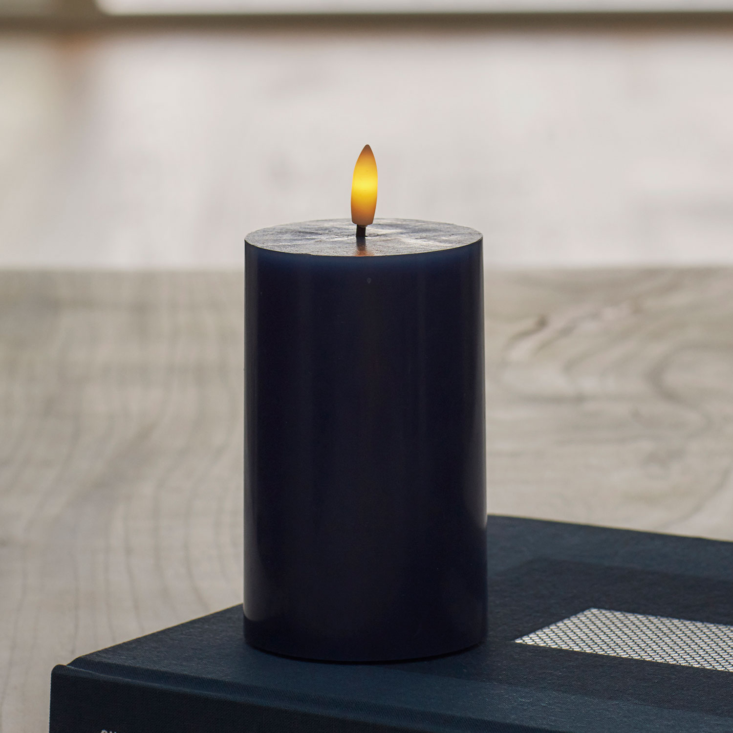 Sille Bloklys Ø7,5 x 12,5 cm, Deep Ocean