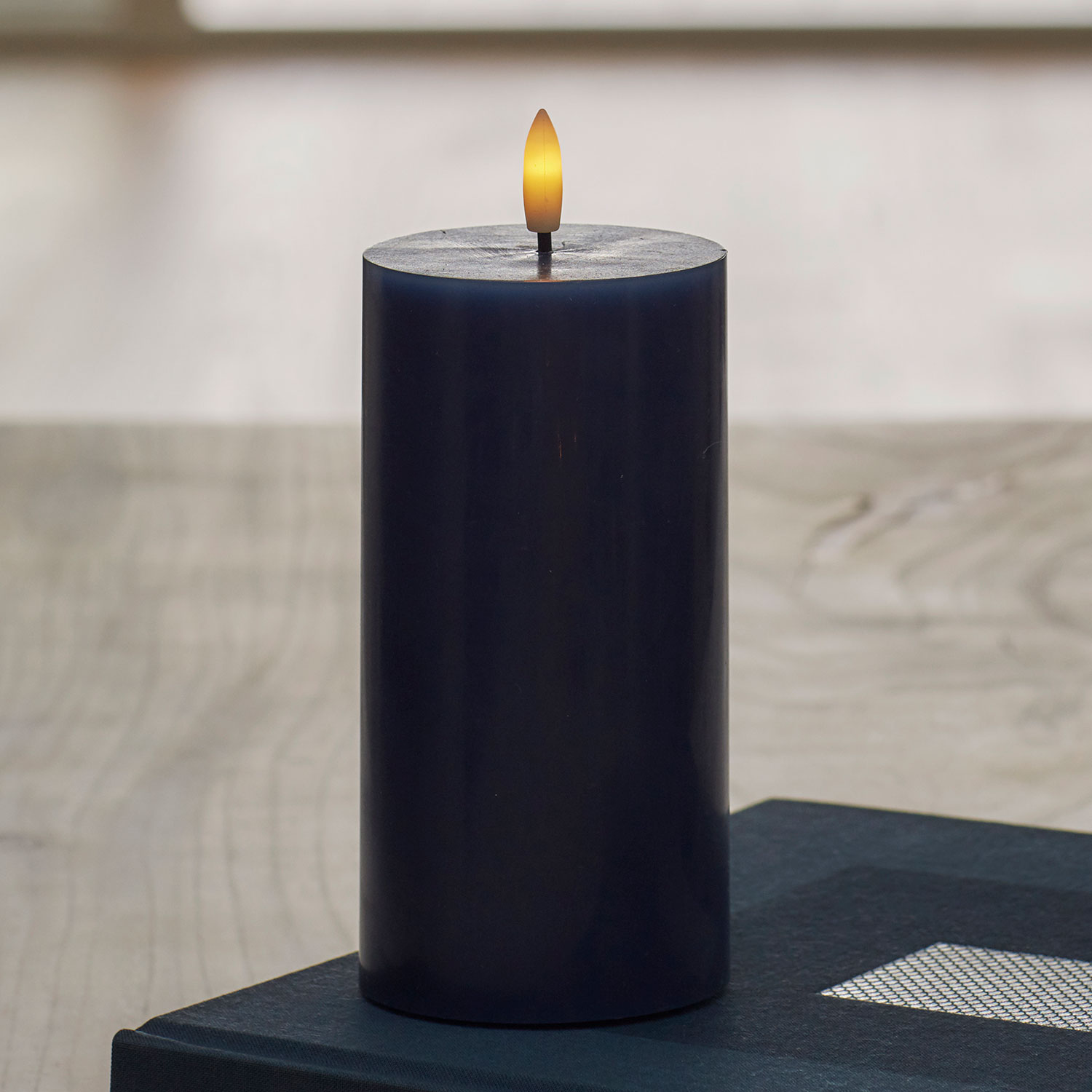 Sille Bloklys Ø7,5 x 15 cm, Deep Ocean