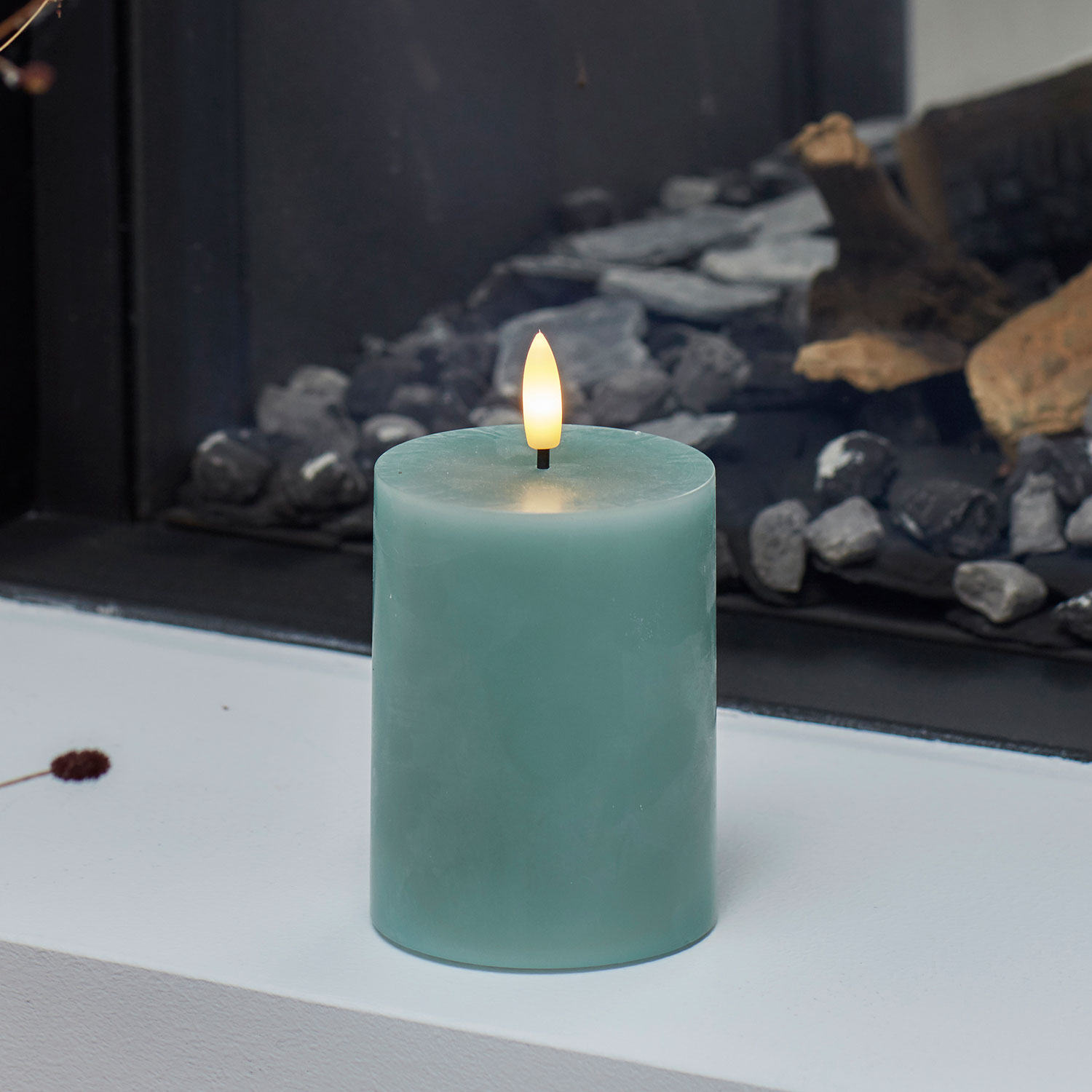 Sille Bloklys Ø7,5 x 10 cm, Sandy Green