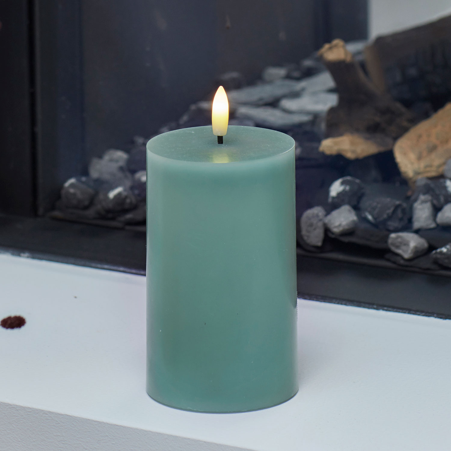 Sille Bloklys Ø7,5 x 12,5 cm, Sandy Green