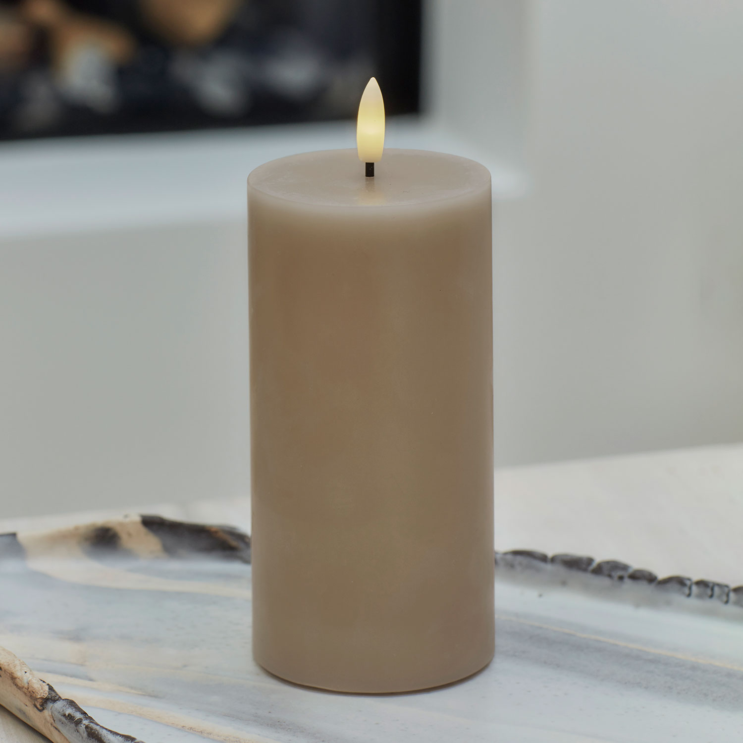 Sille Bloklys Ø7,5 x 15 cm, Light Caramel