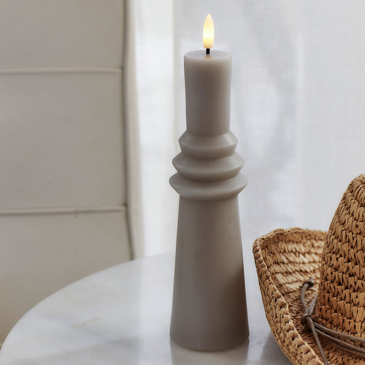 Nordisk Skulptur, Sille Ringet Ø6 x 22 cm,  Warm Gray