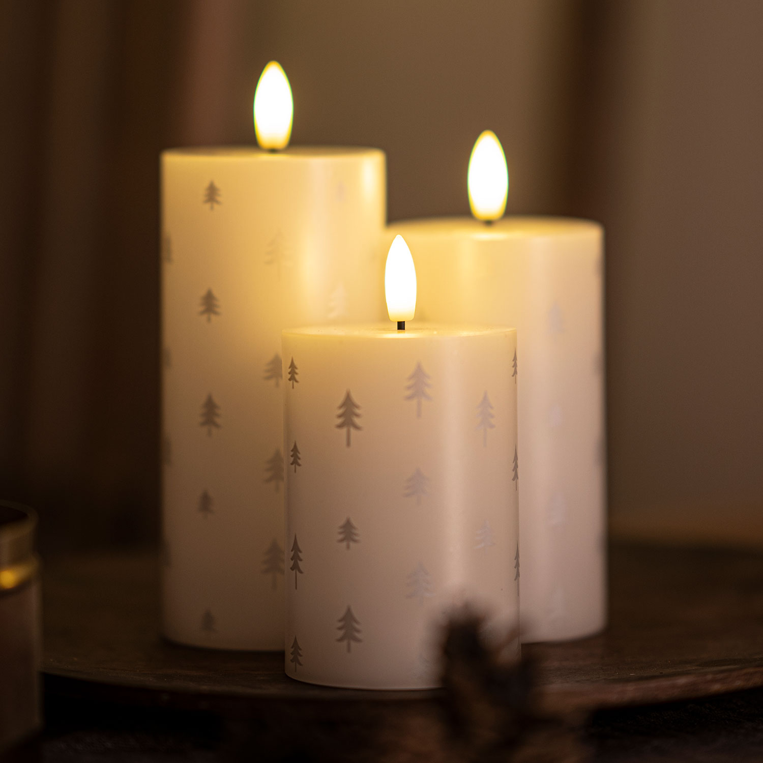 Sille Genopladelig 3 stk. sæt, Hvid/Sølv