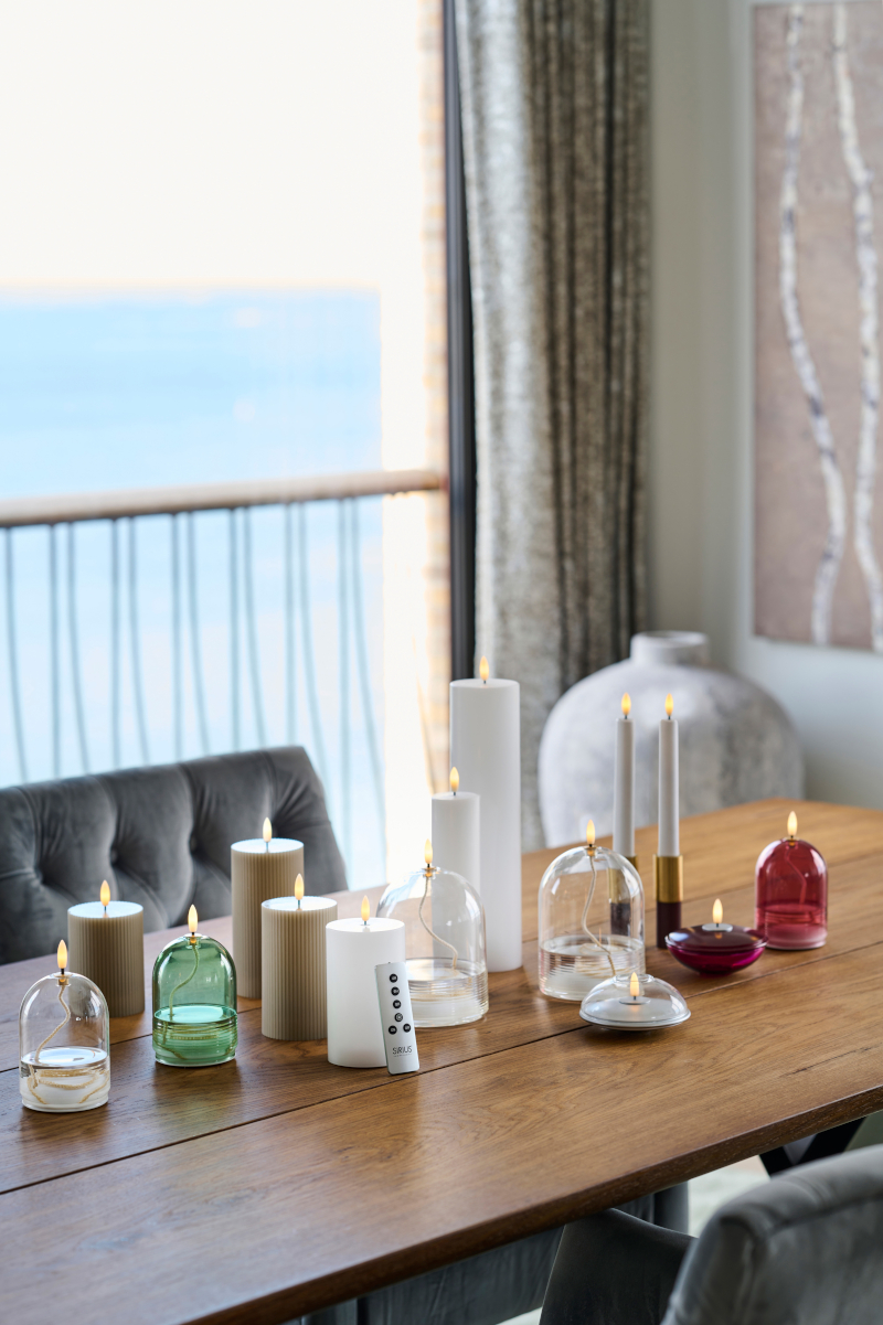 Sille Genopladelig Bloklys Ø5 x 20 cm, Hvid