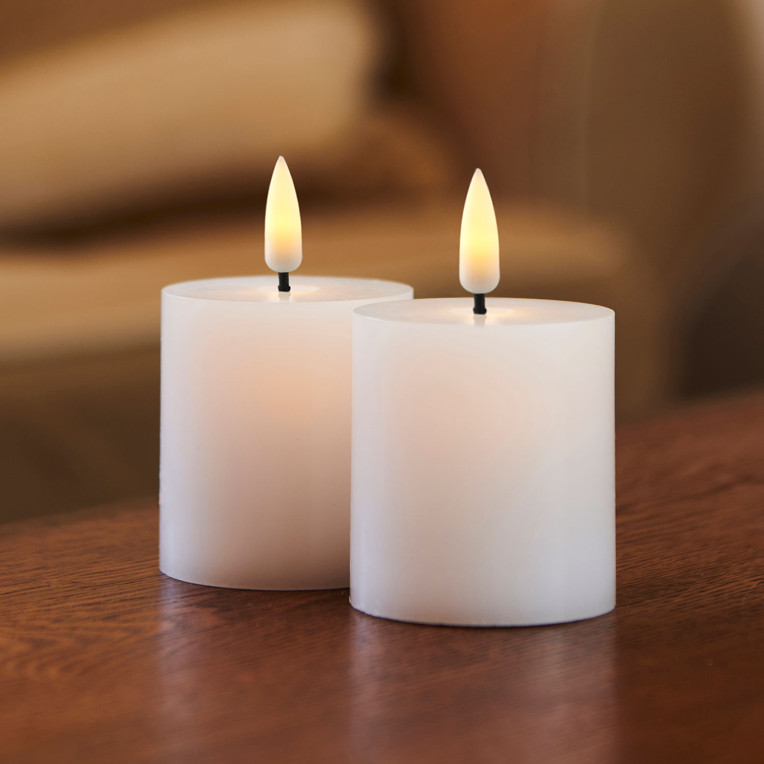 Sille Genopladelig Mini 2-pak, Ø5 x 6,5 cm, Hvid