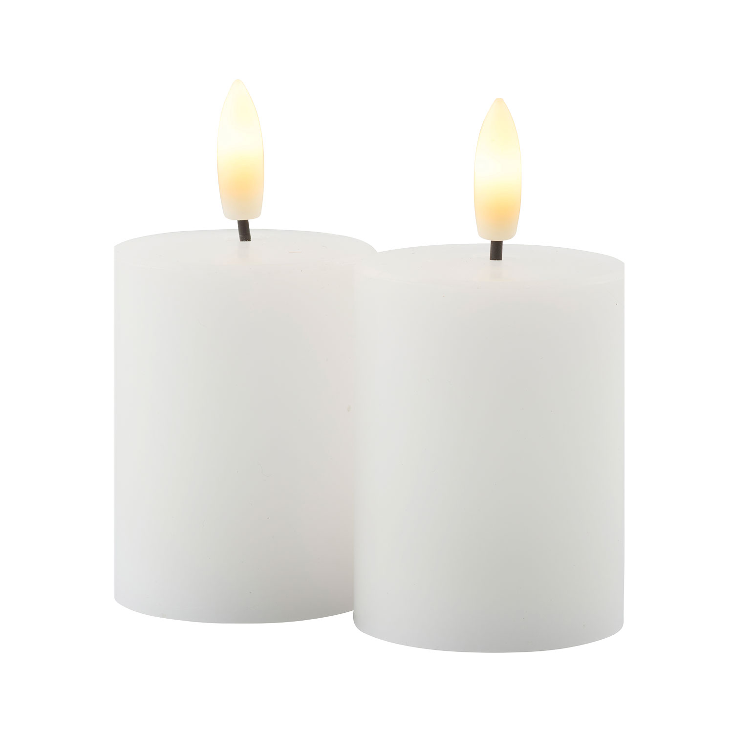 Sille Genopladelig Mini 2-pak, Ø5 x 6,5 cm, Hvid