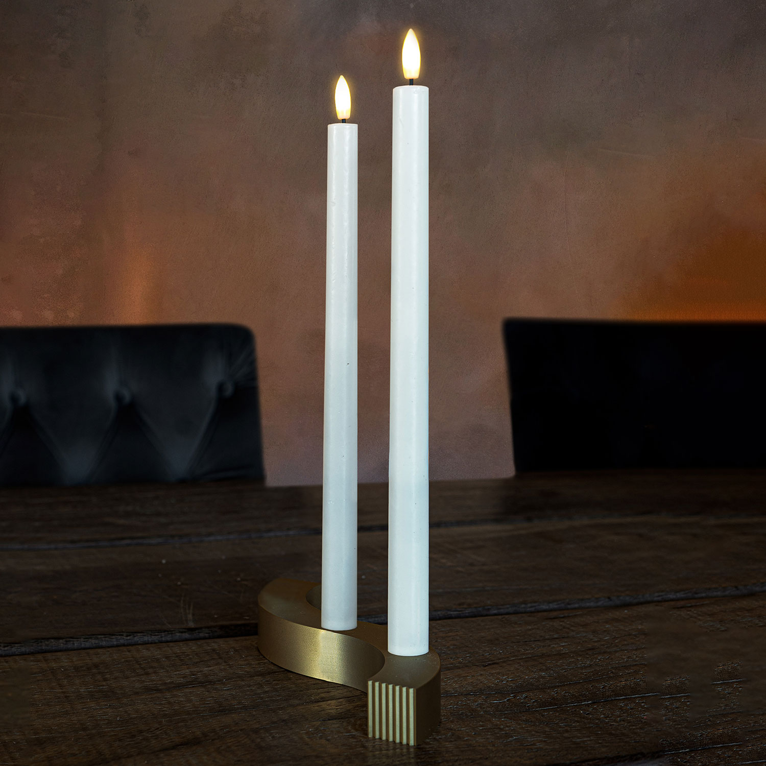 Sille Genopladelig Kronelys 2-pak Ø2 x 35 cm, Hvid