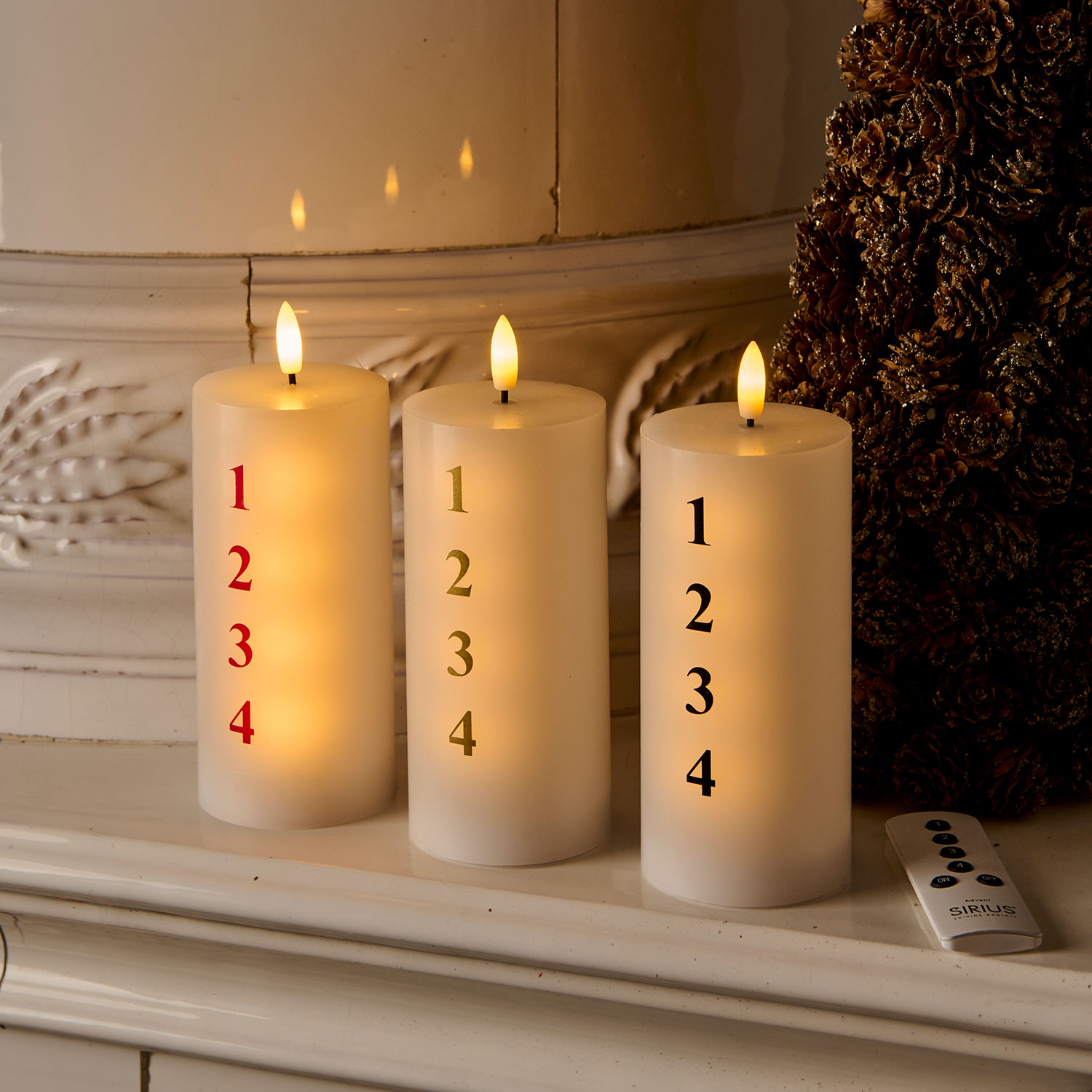 Sille Advent 15 cm, Hvid/Sort