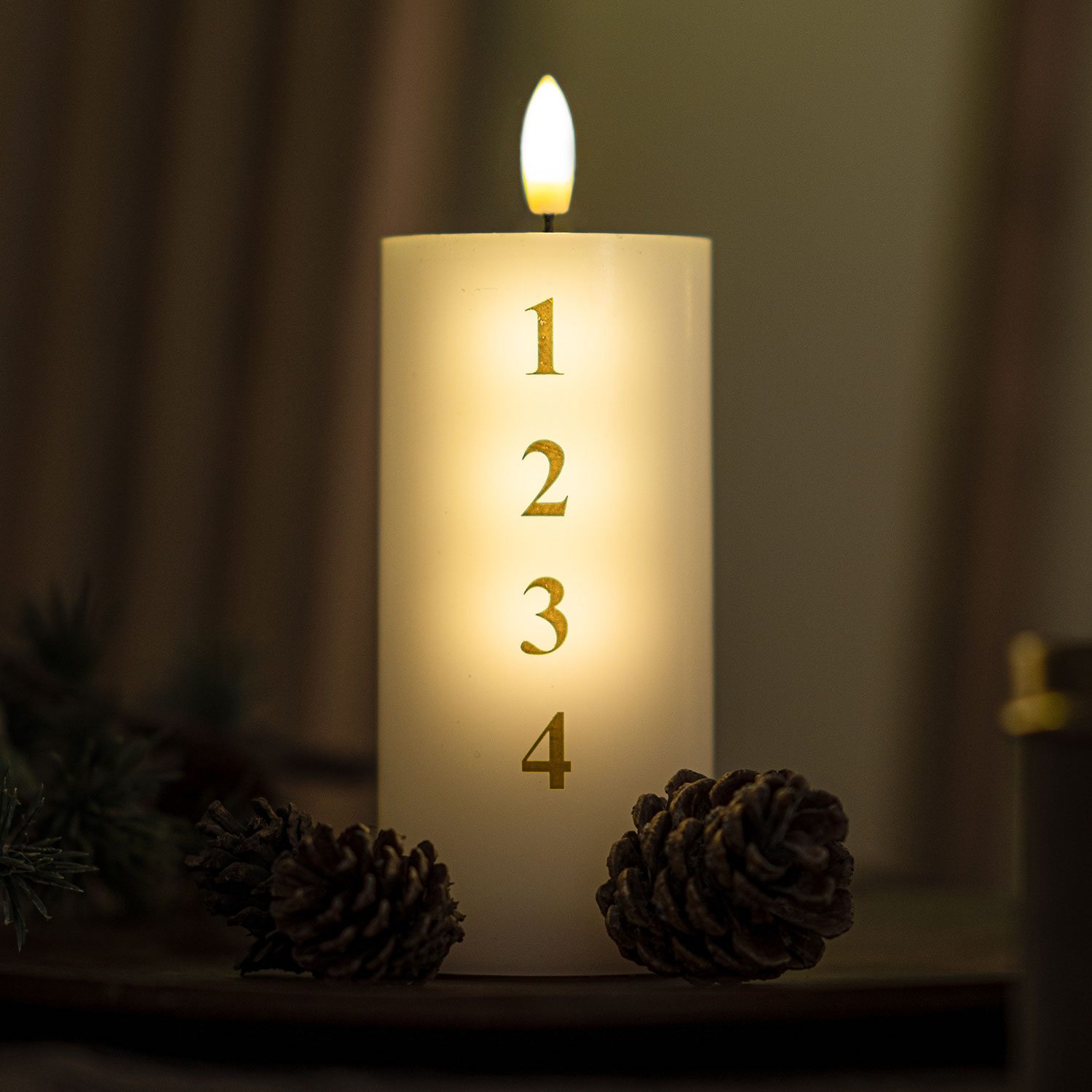 Sille Advent 15 cm, Hvid/Guld