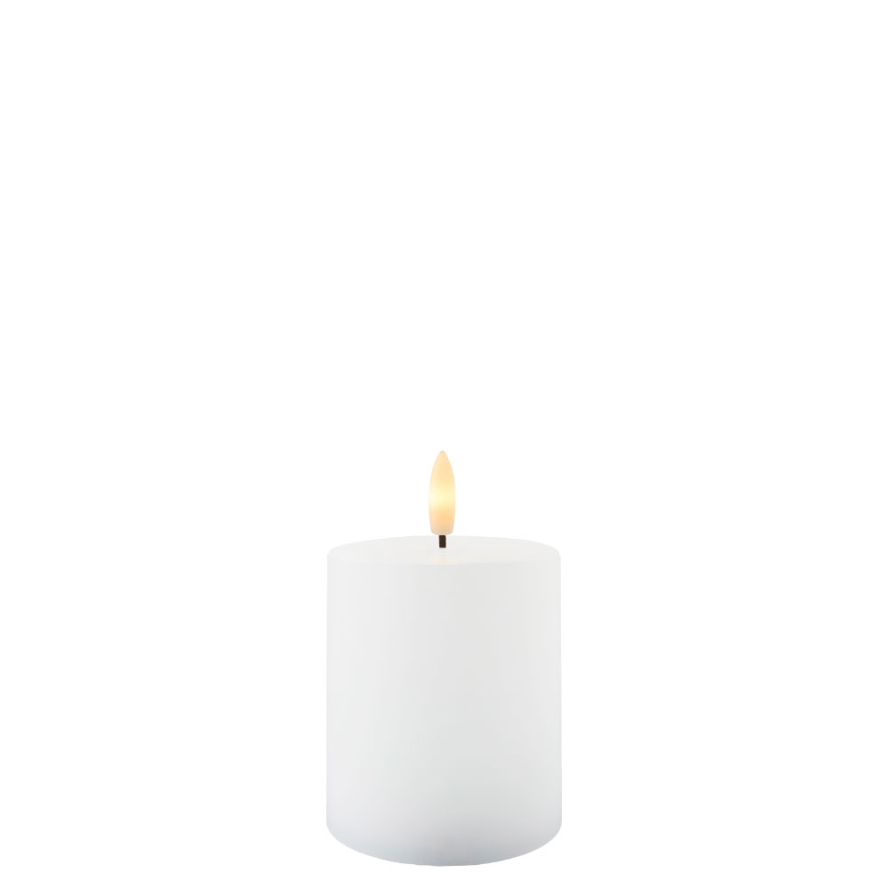 Sille Bloklys Ø7,5 x 10 cm, Hvid