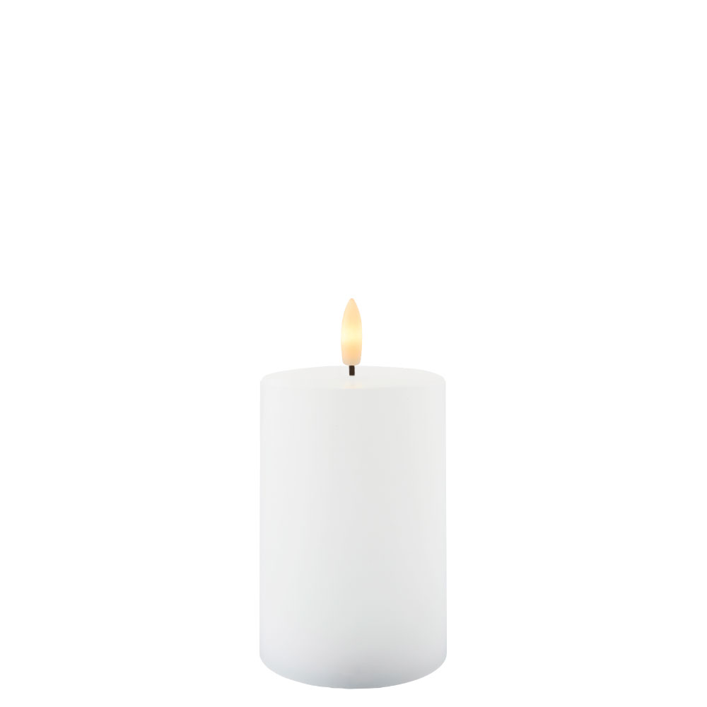 Sille Bloklys Ø7,5 x 12,5 cm, Hvid