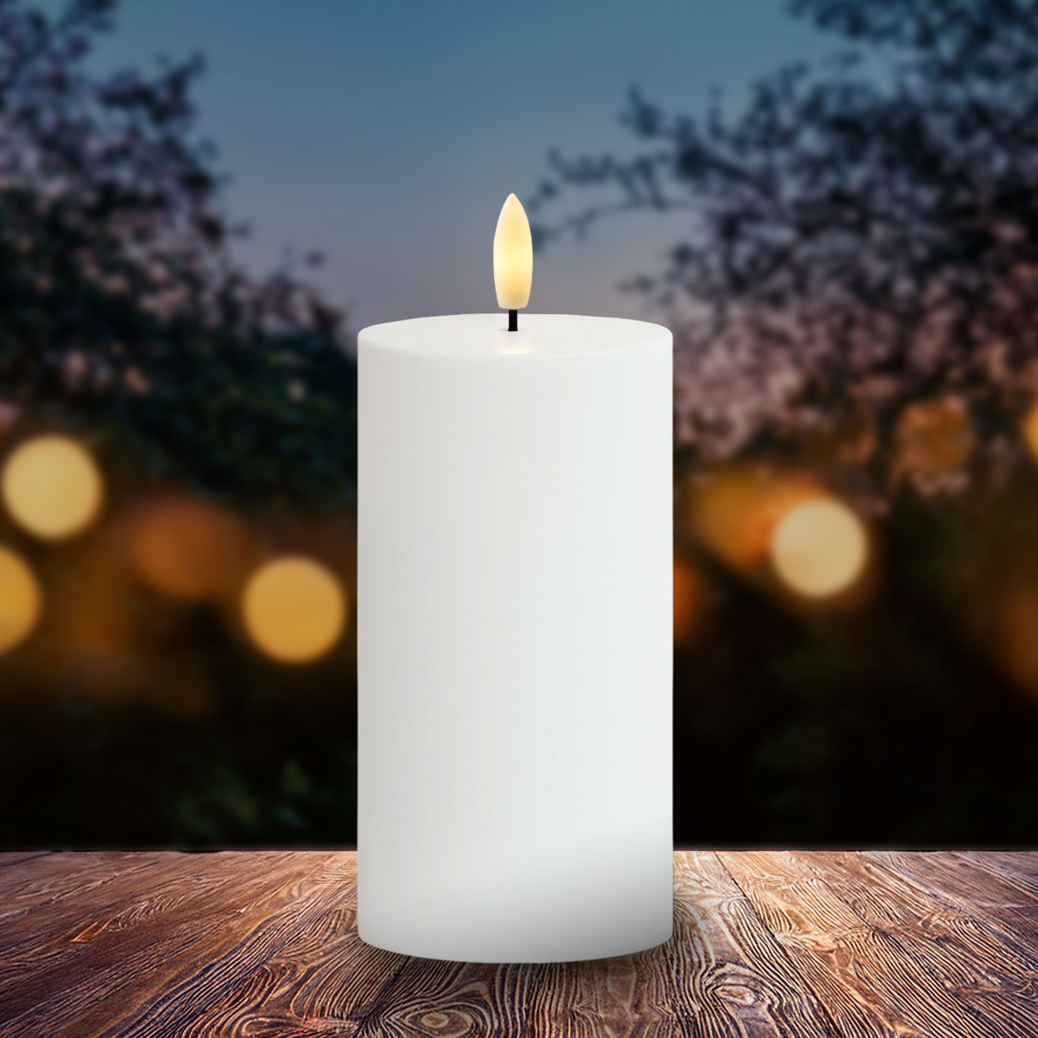 Sille Solar Ø7,5 x 15 cm, Hvid