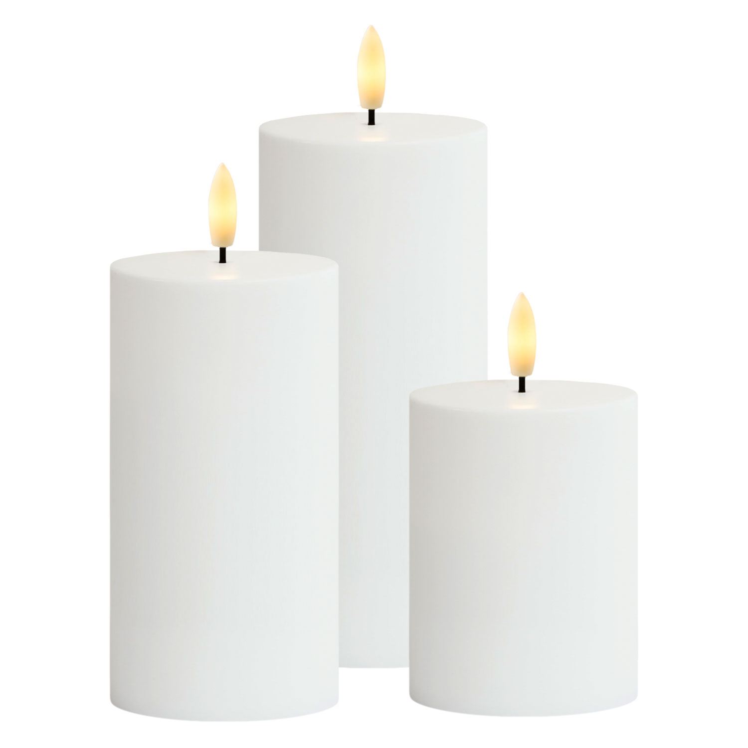 Sille Solar Ø7,5 cm, Hvid - 3 stk. sæt