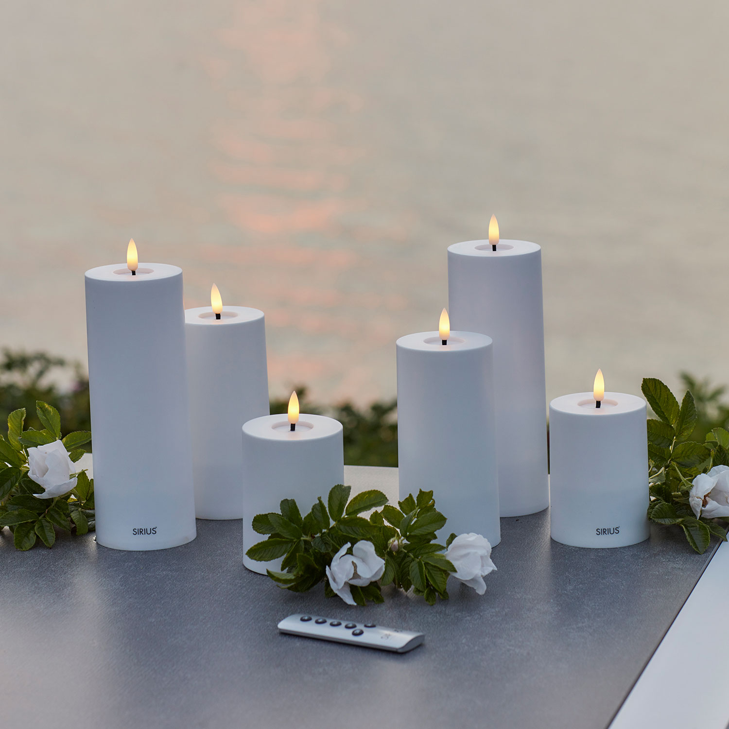 Sille Solar Ø7,5 cm, Hvid - 3 stk. sæt