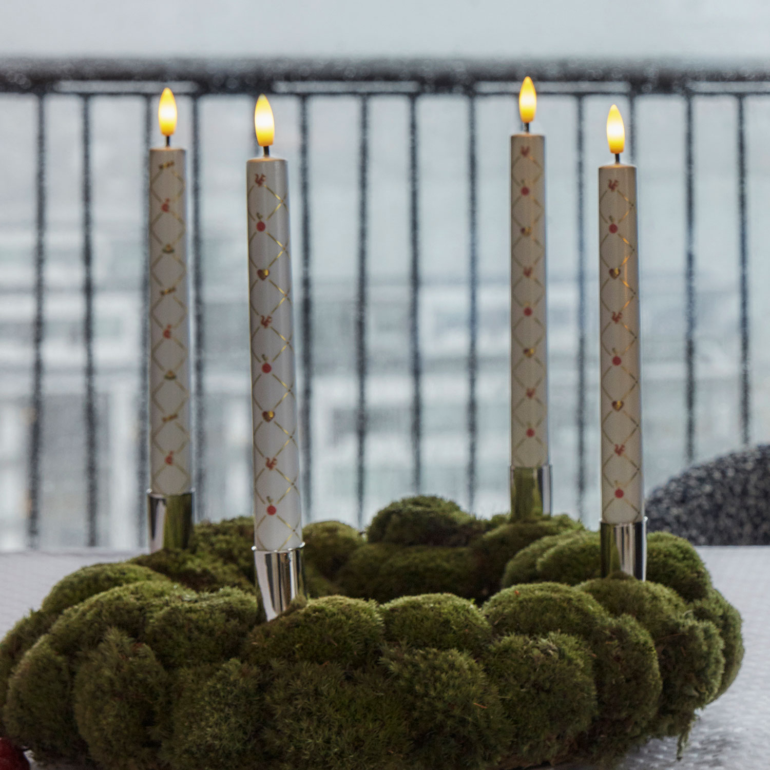 Elvira Kronelys 2-pak - 25 cm, Hvid