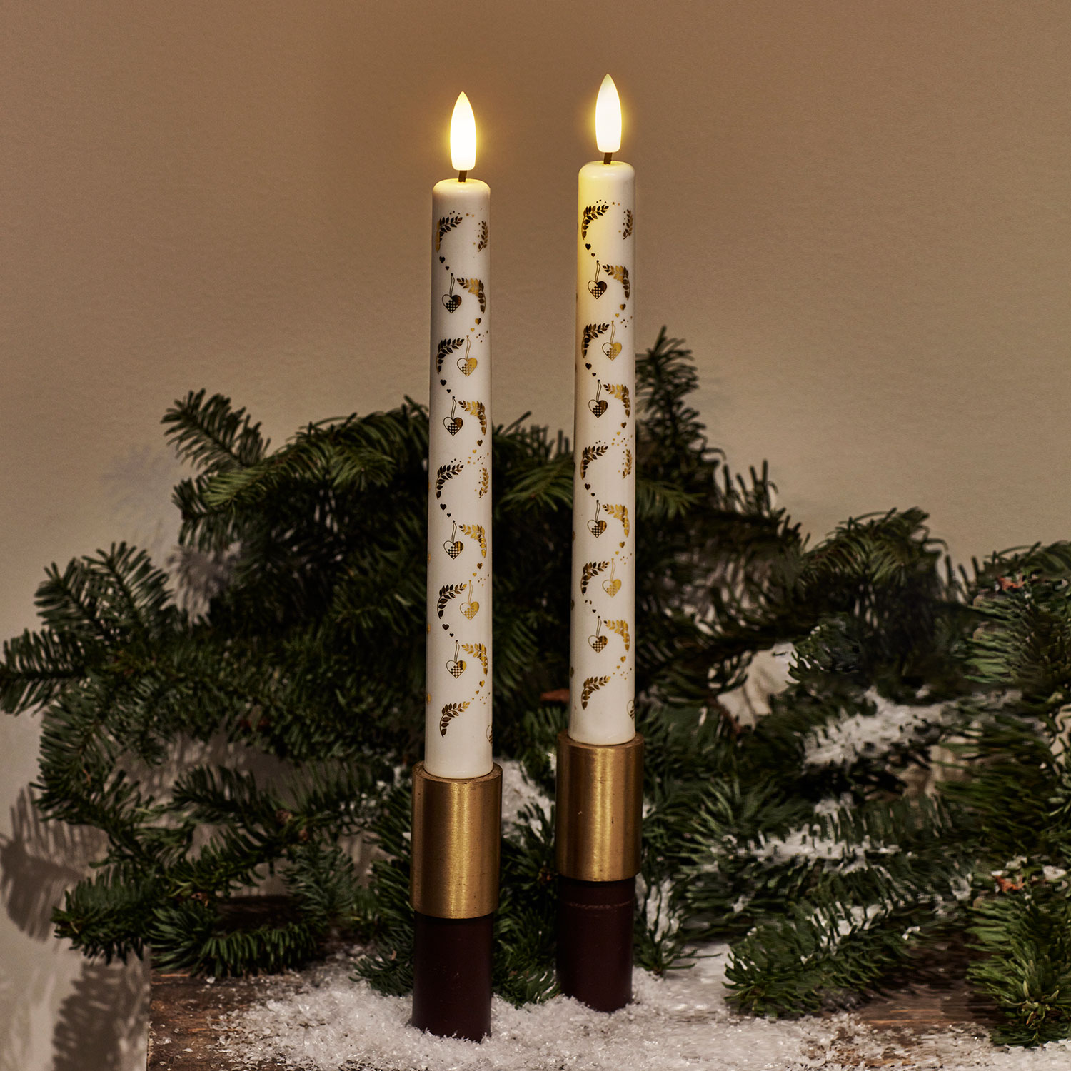 Sille Kronelys Edition 2025, 2-pak - 22 cm, Hvid