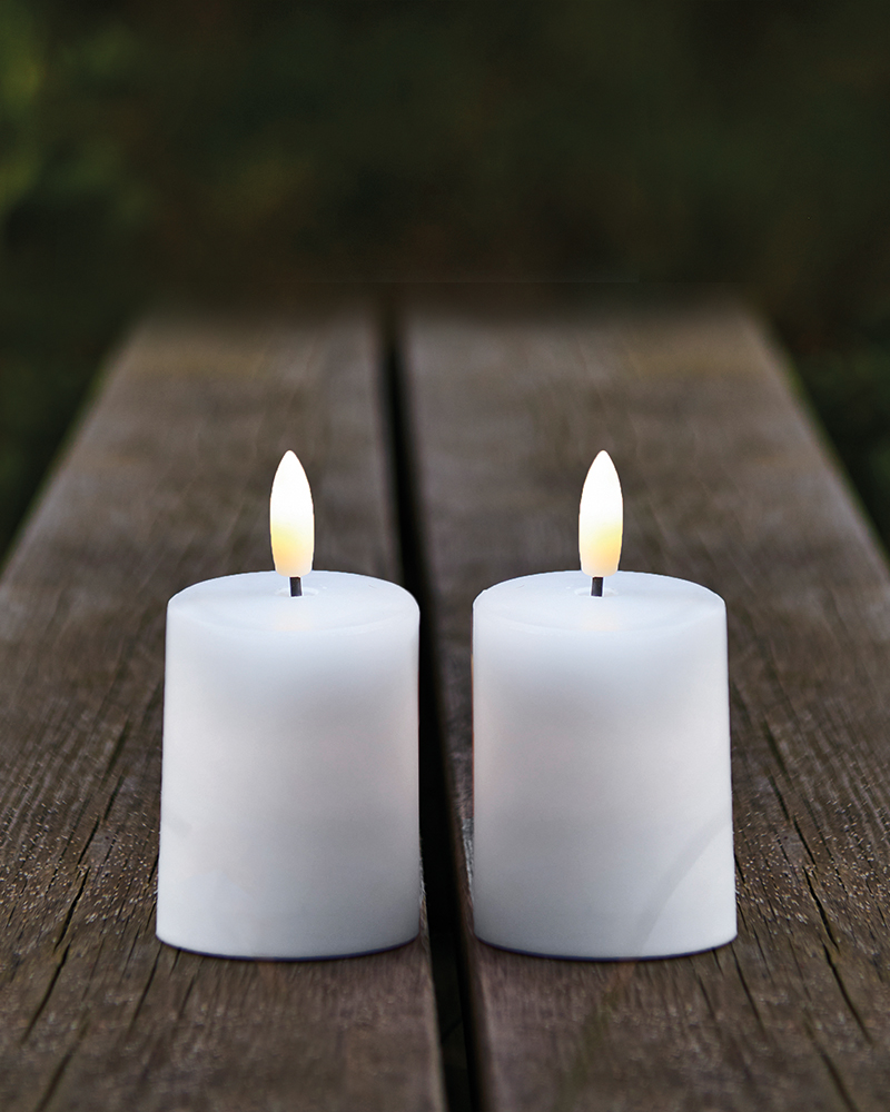 Sille Outdoor 2-pak Ø5 x 6,5 cm, Hvid