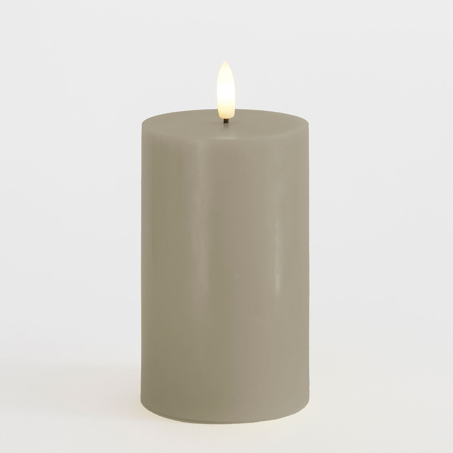 Sille Bloklys Ø7,5 x 12,5 cm, Warm Grey