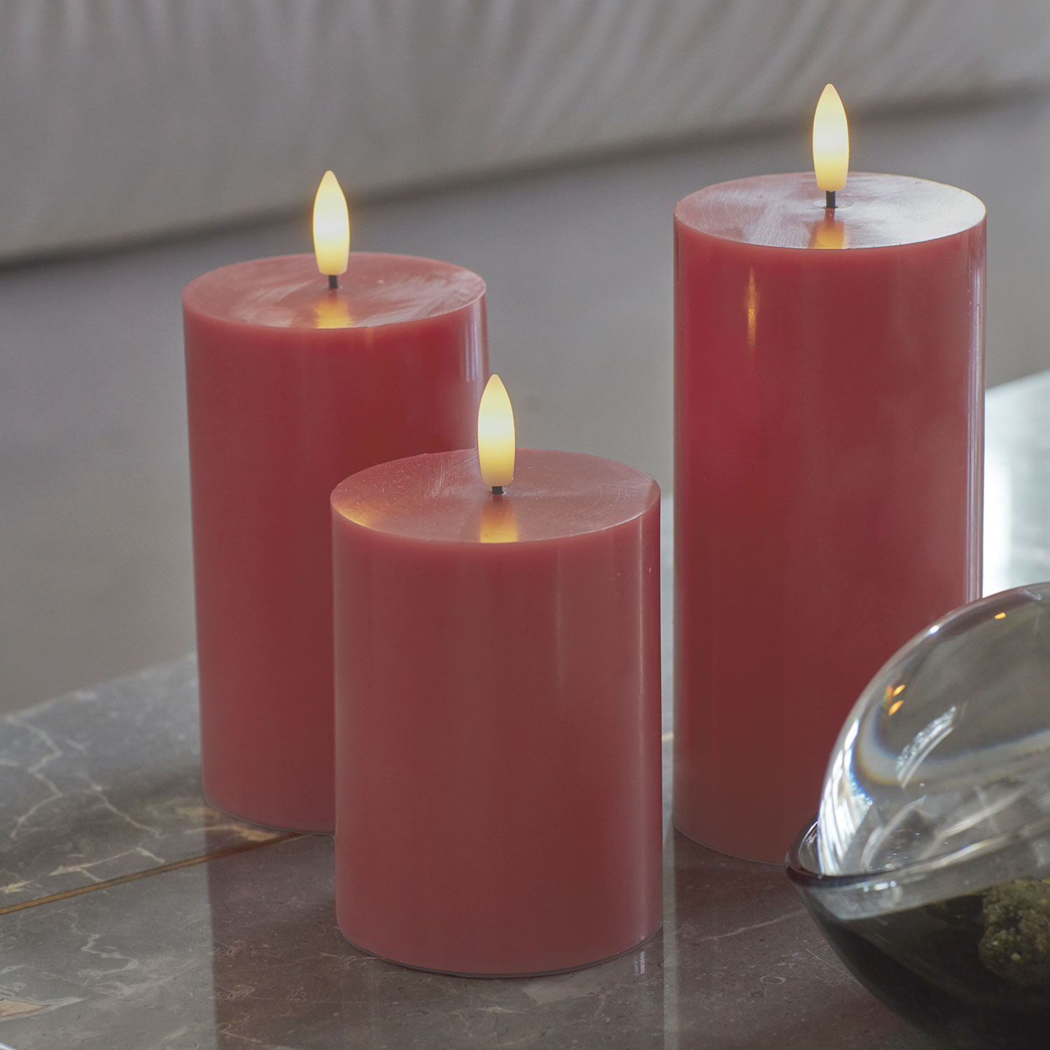 Sille Bloklys Ø7,5 x 10 cm, Old Rose