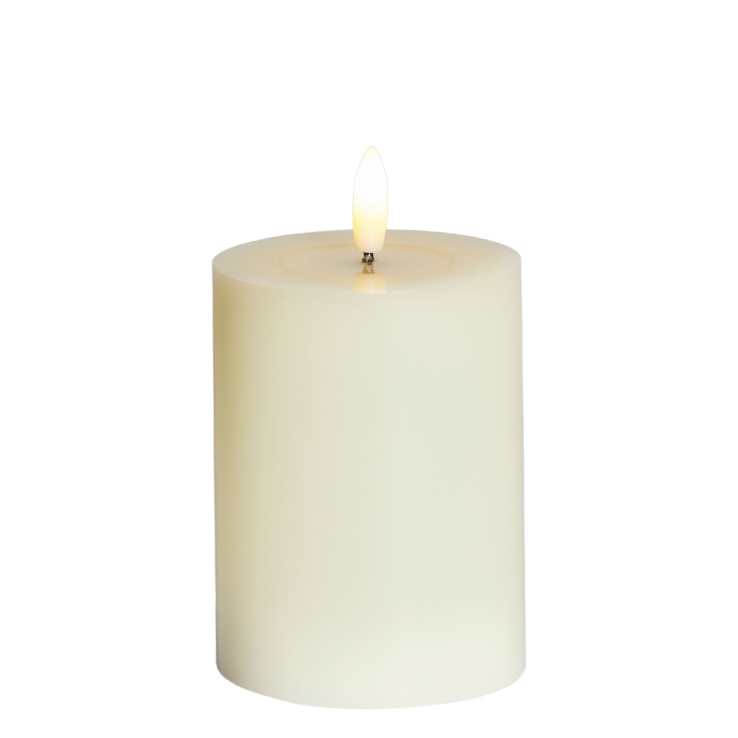 Sille Lak Bloklys - Ø7,5 x 10 cm, Elfenben