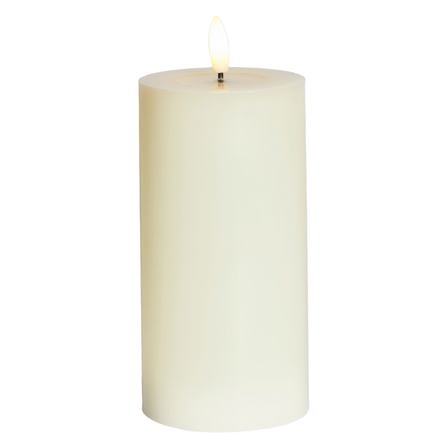 Sille Lak Bloklys - Ø7,5 x 15 cm, Elfenben