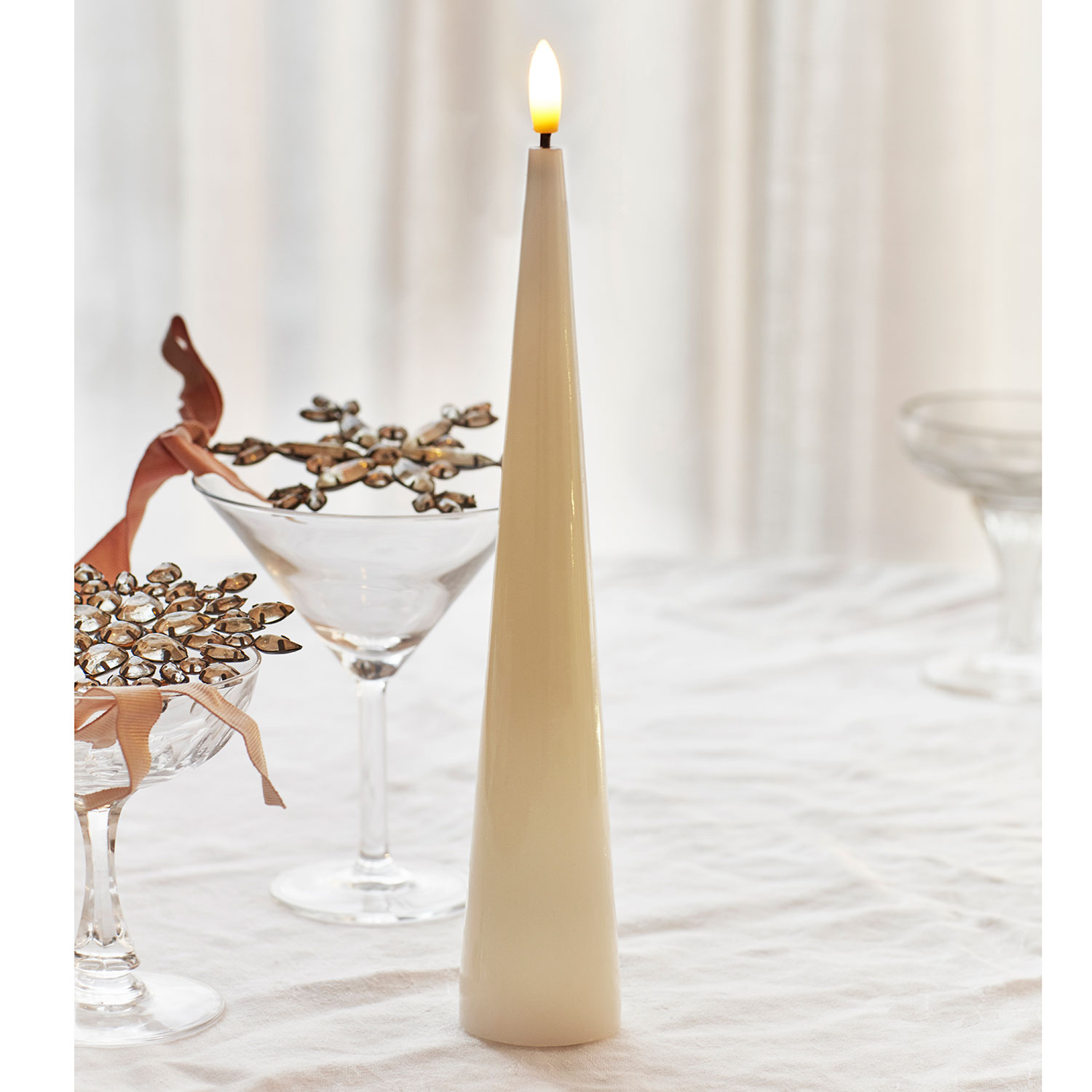 Sille Lak Kegle - Ø4,8 x 26cm, Elfenben