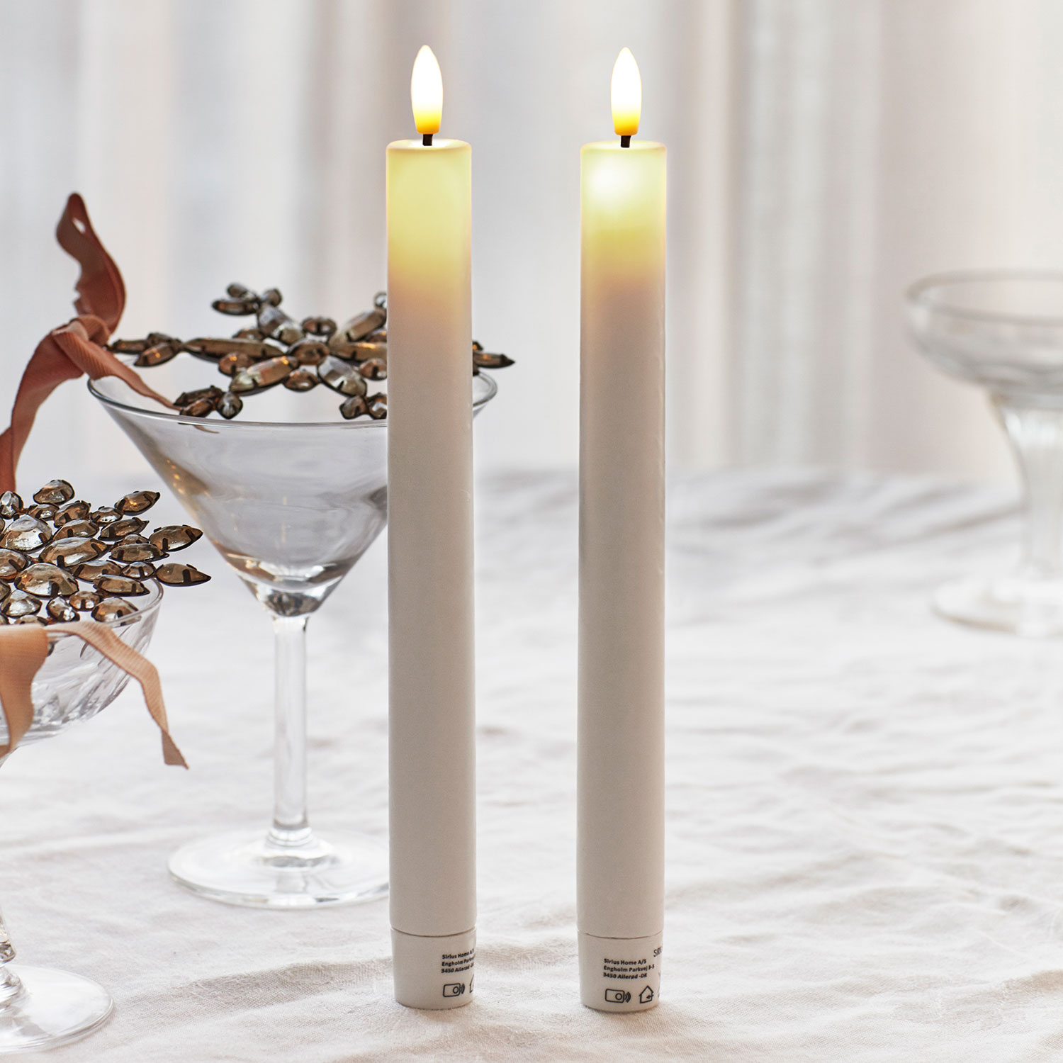 Sille Lak Kronelys 2-pak - 20 cm, Elfenben