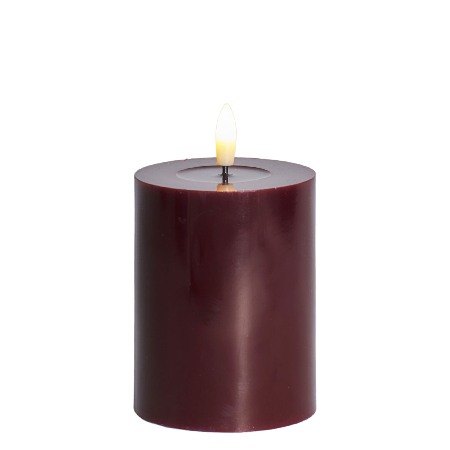 Sille Lak Bloklys - Ø7,5 x 10 cm, Bordeaux