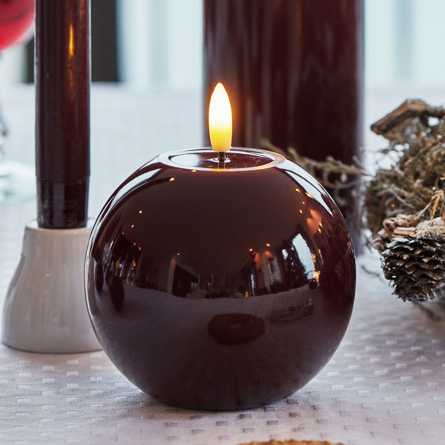 Sille Lak Kugle - Ø10 x 9 cm, Bordeaux