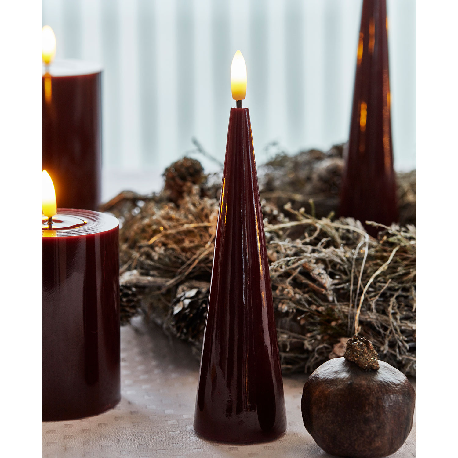 Sille Lak Kegle - Ø4,8 x 17 cm, Bordeaux