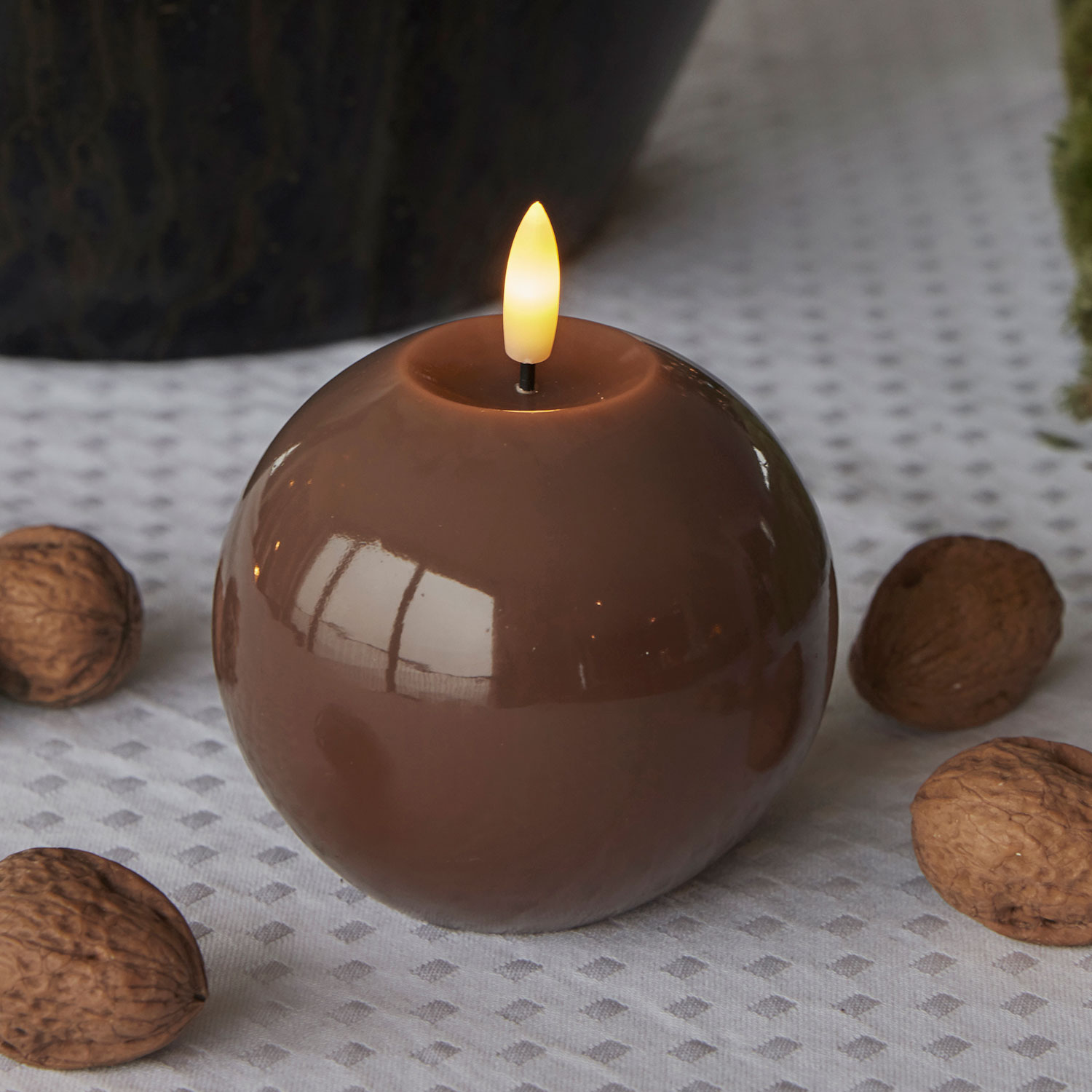 Sille Lak Kugle - Ø10 x 9 cm, Toffee