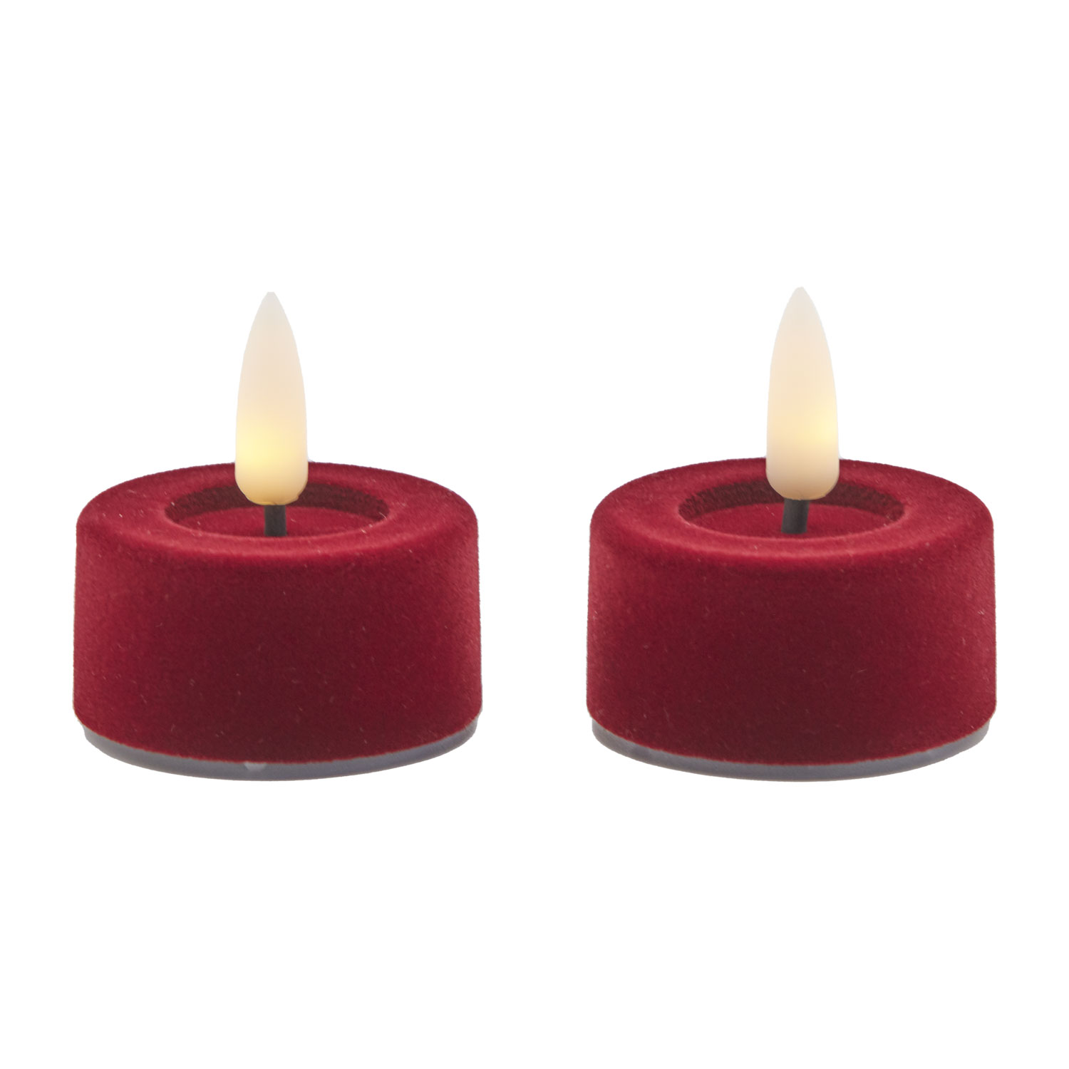 Sille Fløjl Fyrfadslys 2-pak - Ø4,5 x 2,2 cm, Cherry