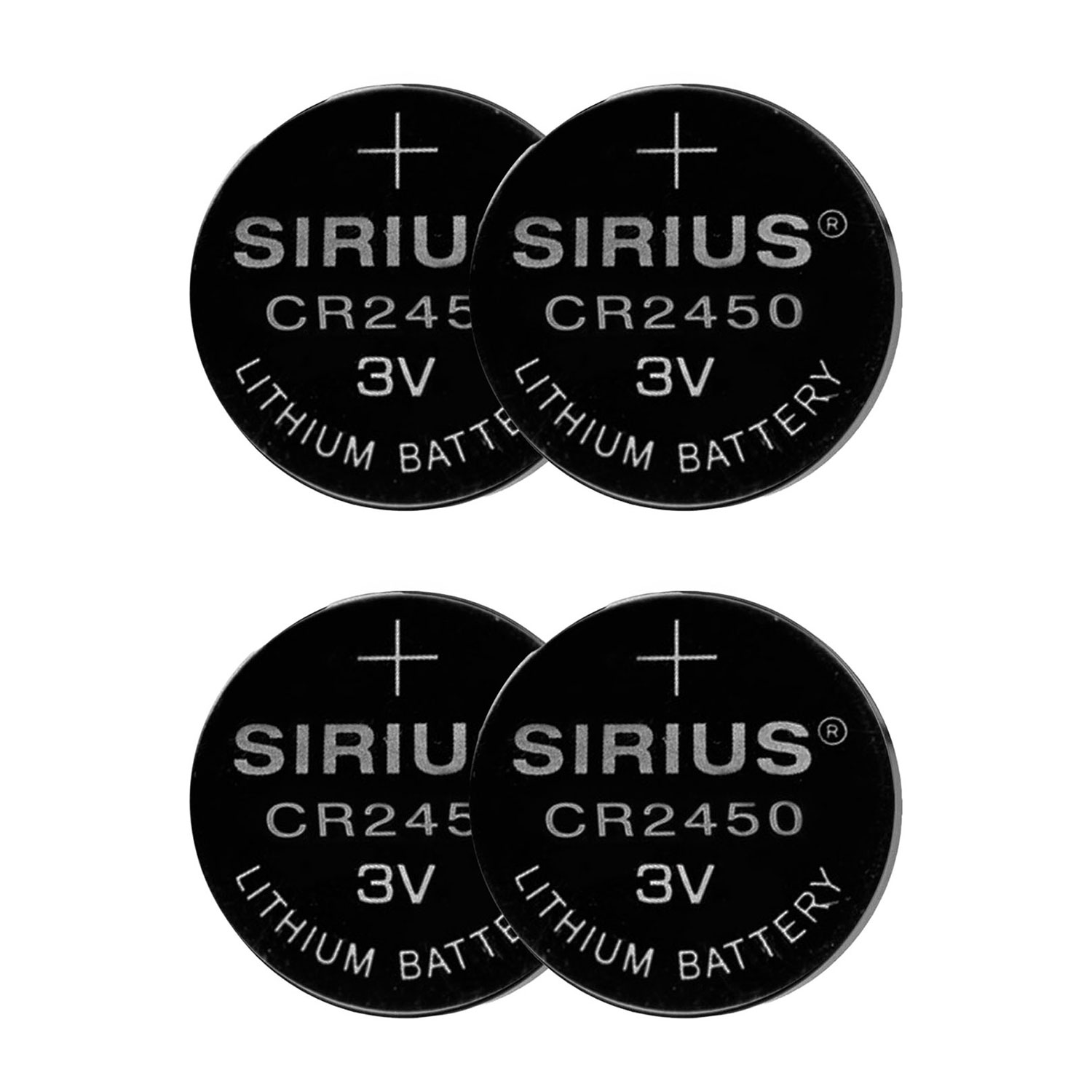 Sirius CR2450 3V knapcellebatterier, 4 stk.